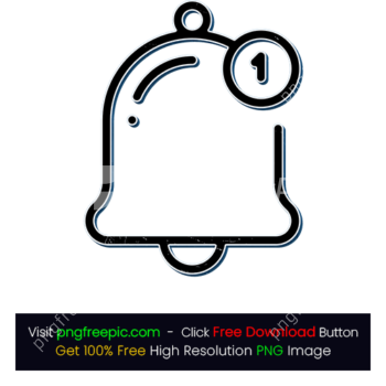 Blue BG Notification Bell Icon PNG