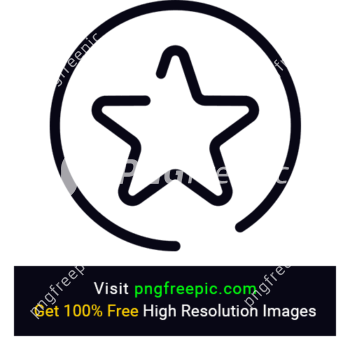 Rounded Cut Border Star Icon PNG