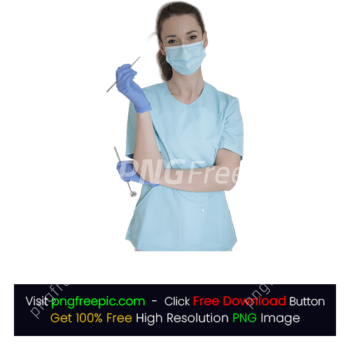 Lady Doctor PNG Holding Instrument Mask PNG