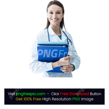 Smiley Lady Doctor Blue Reports Stethoscope PNG