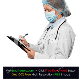 Side View Female Doctor Medical Mask PNG