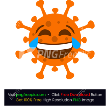Corona Laugh Orange Emoji PNG