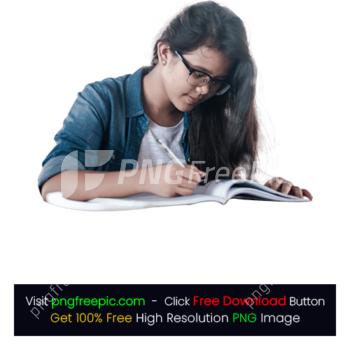 Girl Lady Writing Pad Book Pen Hair Jeans PNG
