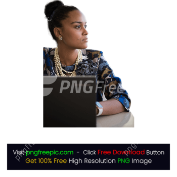 Thinking Women Laptop Table Jewellery PNG