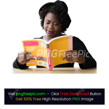 Reading Book Notes Lady Girl Woman Cap Table PNG