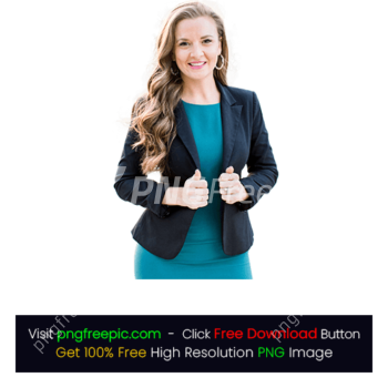 Lady Corporate Woman Coat Long Hair Smiling Girl Women PNG