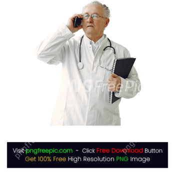 Serious Mature Male Doctor Medical Wearing Uniform PNG