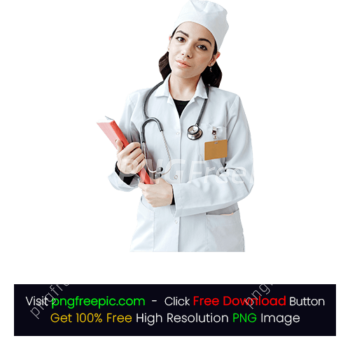 Doctor White Chef Uniform Holding Book PNG