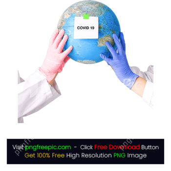 Hands With Latex Gloves Holding a Globe PNG