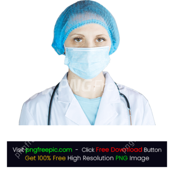 Doctor Wearing Blue Knit Cap Face Mask PNG