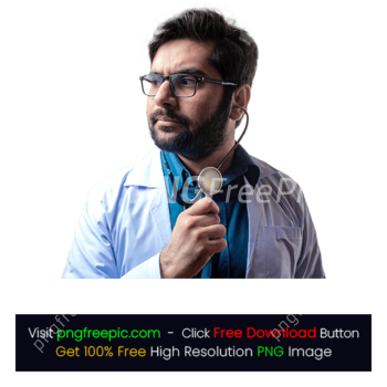 Doctor Blue Shirt Wearing Black Framed Eyeglasses PNG