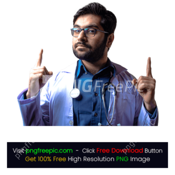 Doctor Scrub Shirt Wearing Black Framed Eyeglasses PNG