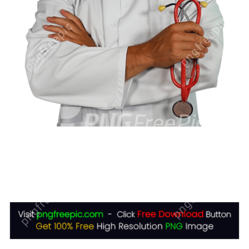 Doctor Holding Red Stethoscope PNG