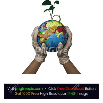 Hands Disposable Gloves Holding Globe Plant PNG