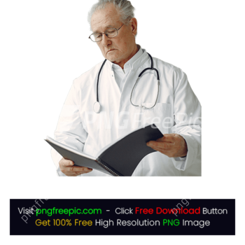 Contemplative Doctor Uniform Reading Clinical PNG