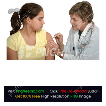 Doctor Injecting Girl's Left Arm PNG