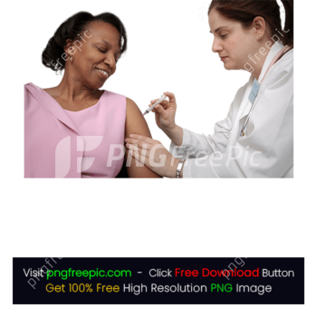Smiling Woman Getting Vaccine Doctor PNG