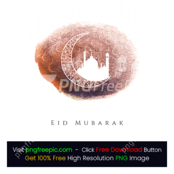 Moon Mosque Eid Mubarak 2021 PNG