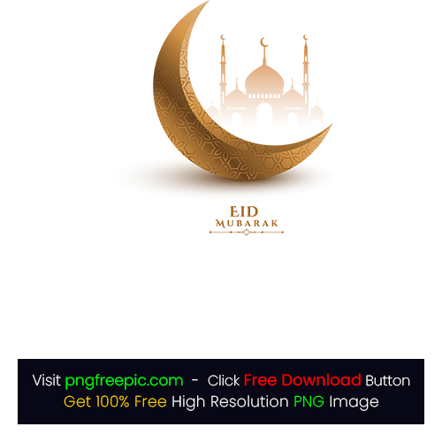 Eid Mubarak Moon Shape PNG - Eid 2021 - Eid Al Fitr 2021 PNG Free