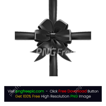 Black Colored Gift Ribbon Bow Abstract PNG