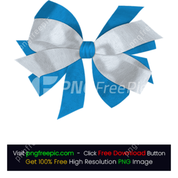 White Bluish Ribbon Festive Bow Burlap PNG