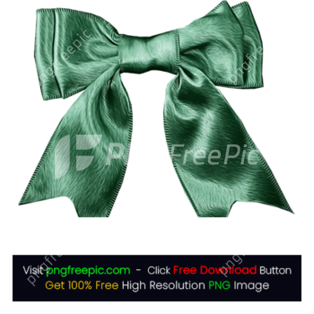 Green Colored Ribbon Gift Bow PNG Vector