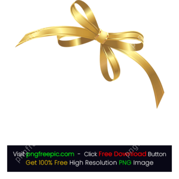 Golden Curling Vector Gift Ribbon Bow Band PNG