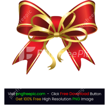 Maroon Golden Ribbon Gift Bow Festive Curling Band PNG