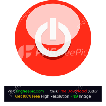 Red Colored Power Button PNG