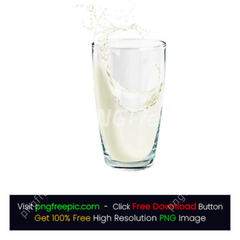 Glass White Milk Splashes Drop PNG