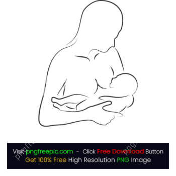 Draw Breast Feeding Mother Baby Vector Infant PNG