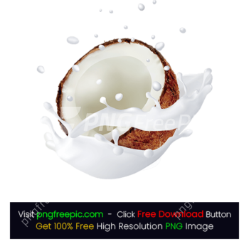 Coconut Milk Drop Splash Cram Watercolor PNG