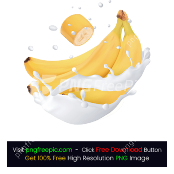 Banana Drop Milk Splash Spilled Abstract PNG