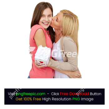 Mother Kissing Daughter PNG
