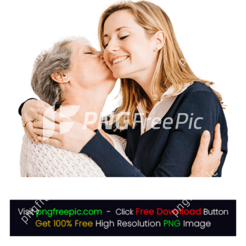 Daughter Kissing Mothers Day PNG