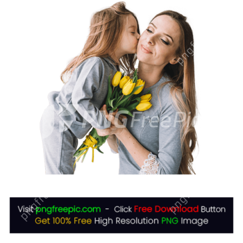 Mothers Day Daughter Kissing Mother PNG
