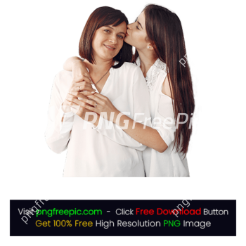 Daughter Kissing Mother Day PNG