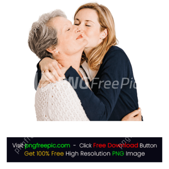 Daughter Kissing Mom Mothers Day PNG