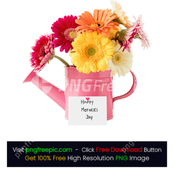 Flowers Watering Can Mother's Day PNG