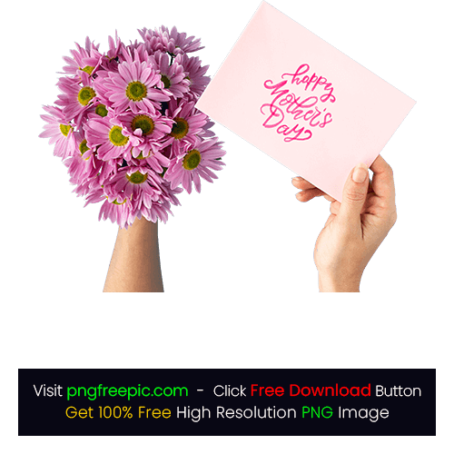 Taking Flowers Card Mother's Day PNG