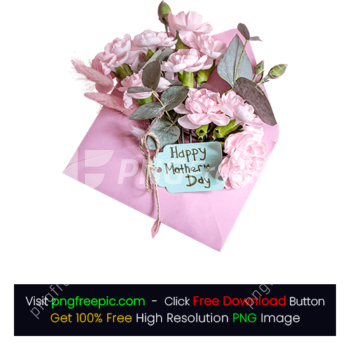 Festive Envelope Flowers Happy Mother's Day PNG