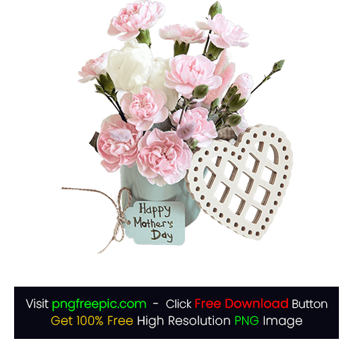 Flowers Vase Decorative Wish Happy Mother's Day PNG