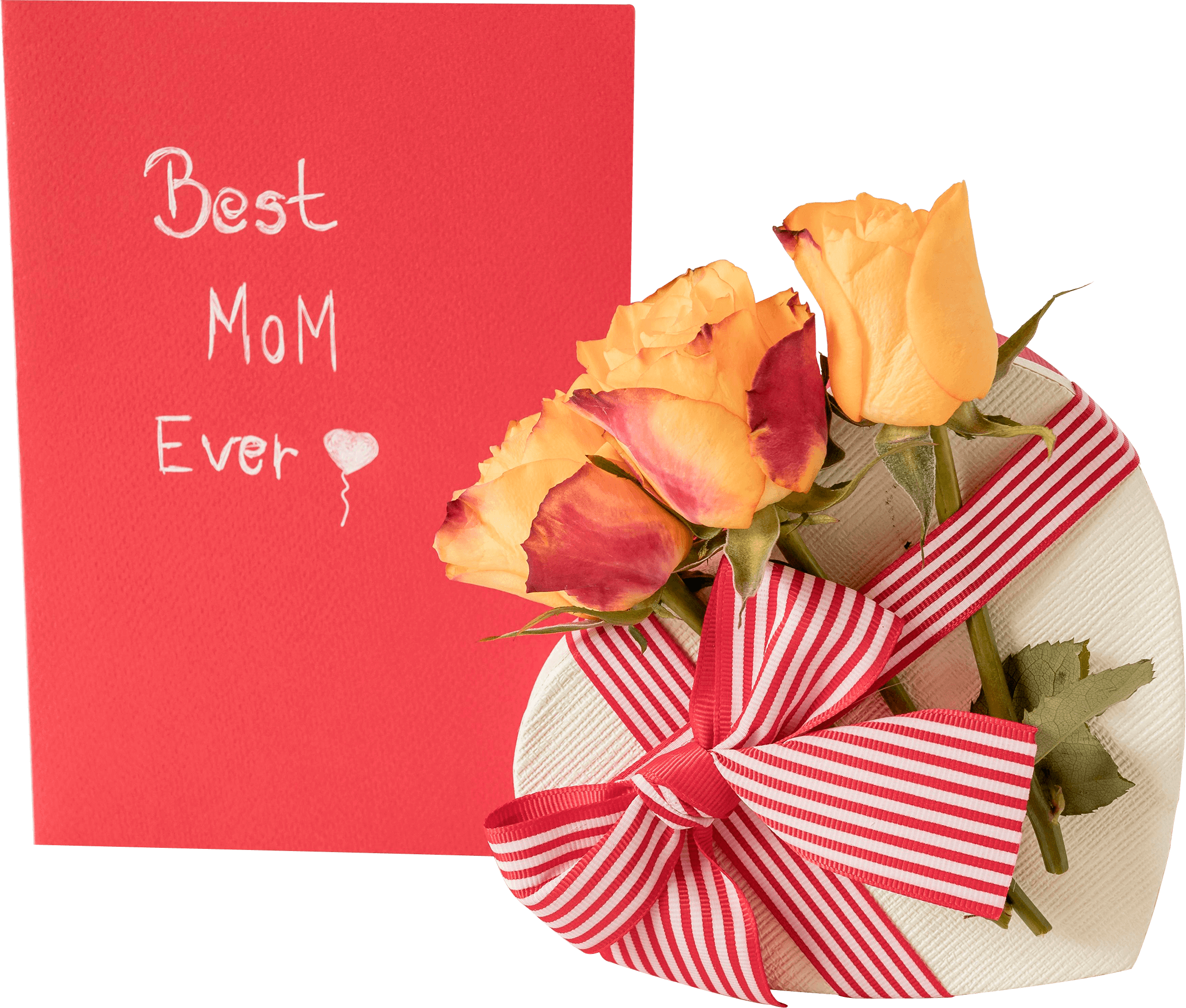 Best Mom Ever Flowers Heart Decorative Wish PNG - Mom's Day Image