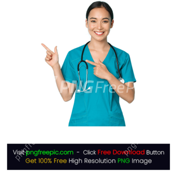 Healthcare Female Doctor Nurse Posing Uniform Stethoscope PNG