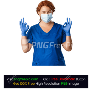 Confident Smiling Doctor Nurse Mask Gloves PNG