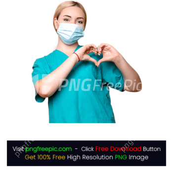 Female Doctor Uniform Sterile Mask Nurse Heart Posing PNG