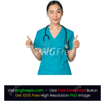 Physician Doctor Nurse Happy Posing Stethoscope PNG