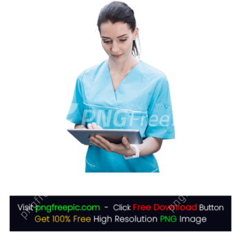 Physician Doctor Nurse Using Tablet View PNG