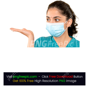 Female Doctor Medical Mask Hand Take Posing Nurse PNG