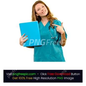 Female Nurse Doctor Smiling Holding Notes Uniform PNG